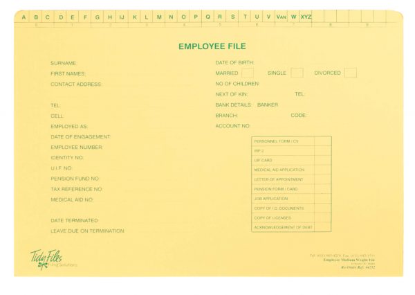 Custodian Employee Medium Weight File